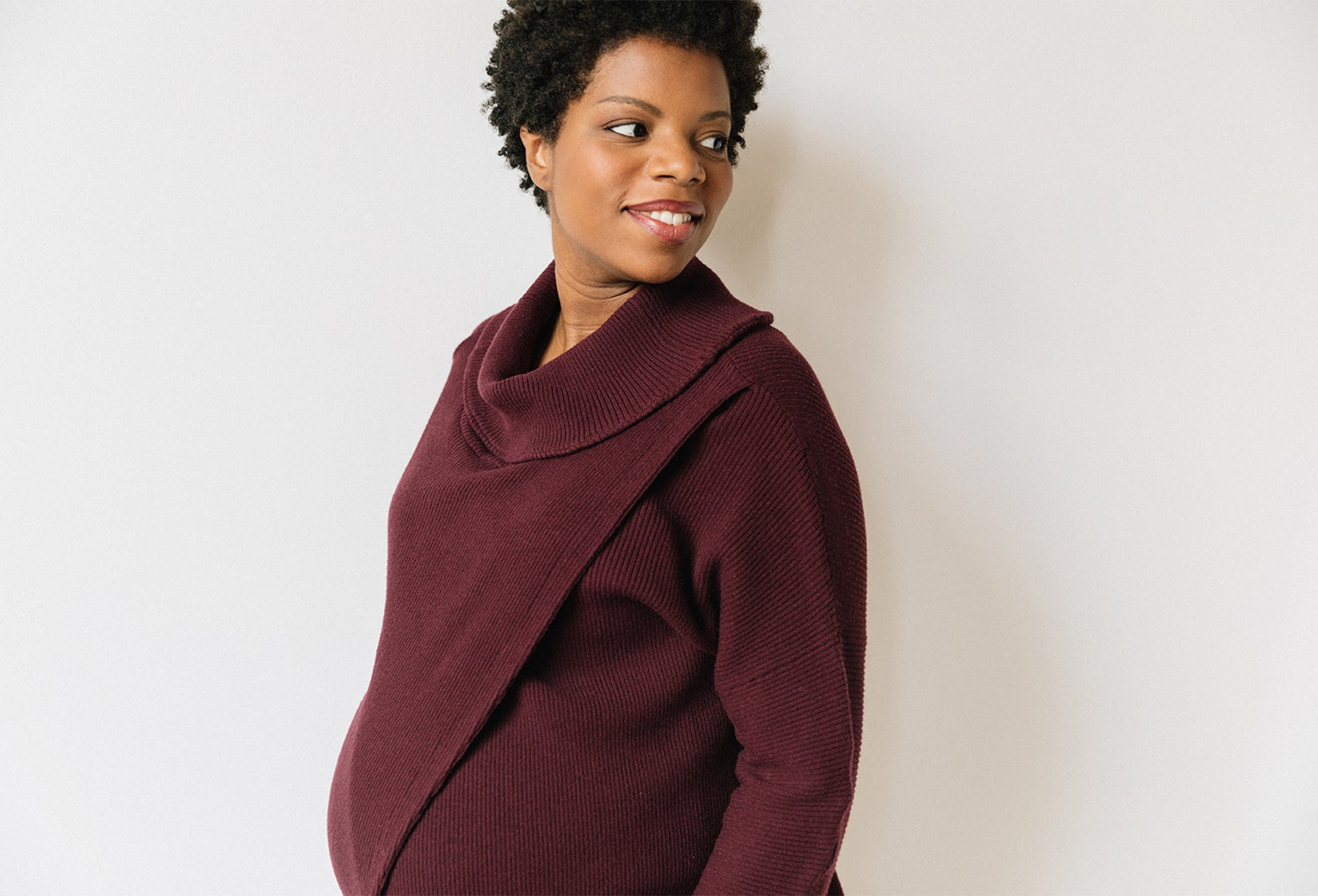 Burgundy wrap clearance sweater